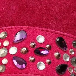 NWOT Rhinestones Suede Heels